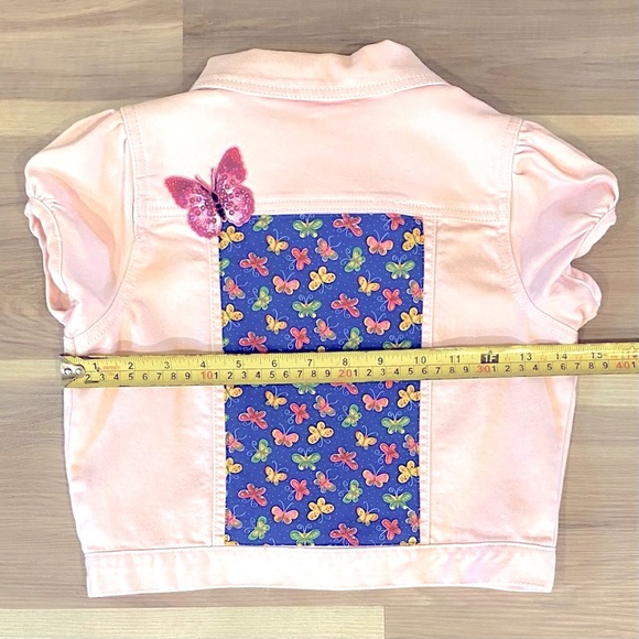 OOAK Pink Puff Sleeve Jacket with butterflies. Size 9 - Picture 5 of 9